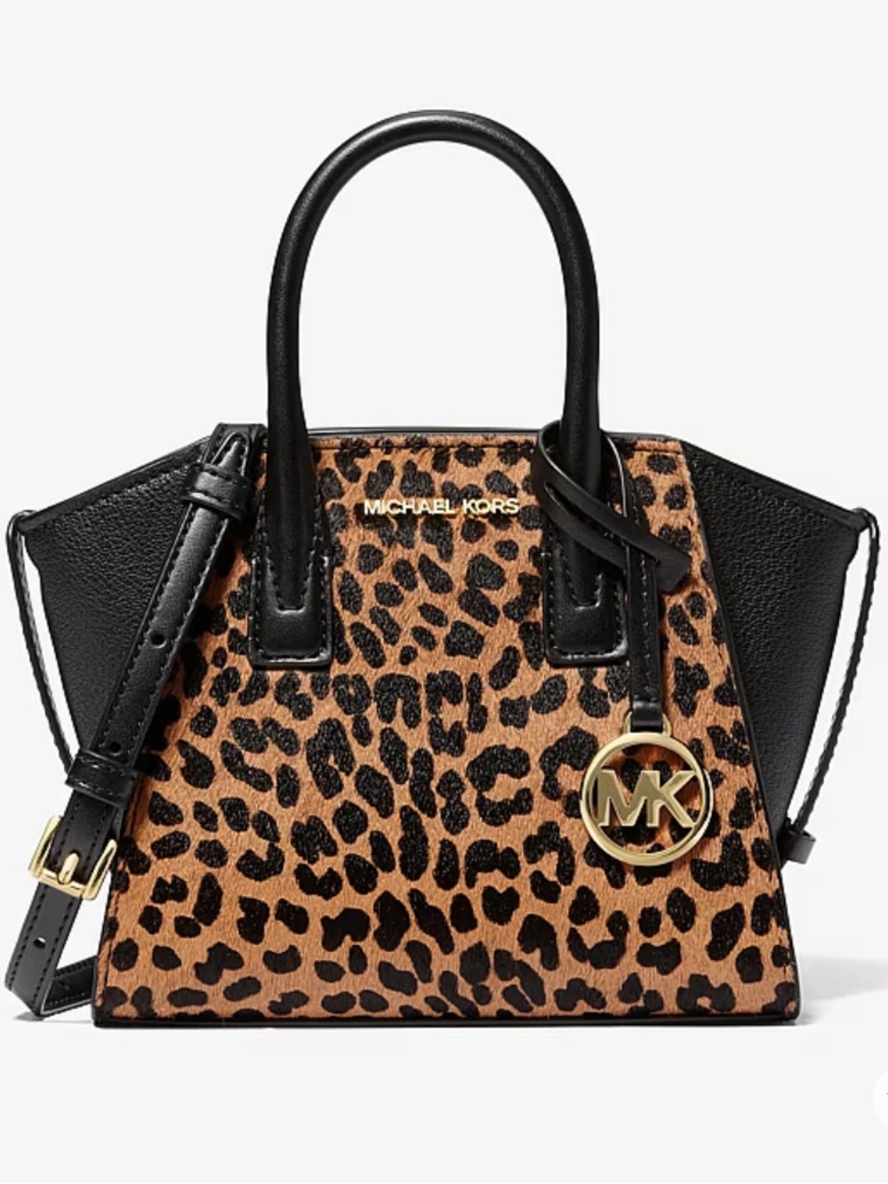 Michael Kors Avril Extra Small Cheetah Print Calf Hair & Leather Handbag